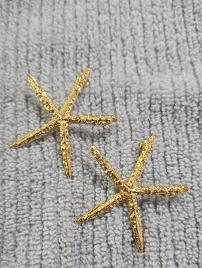 Gold Starfish Stud Earrings. Water Friendly